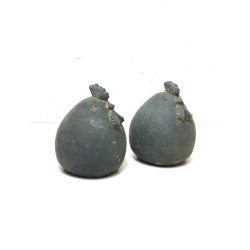 Kura Kurka betonowa dekoracja Vintage 9cm Szara